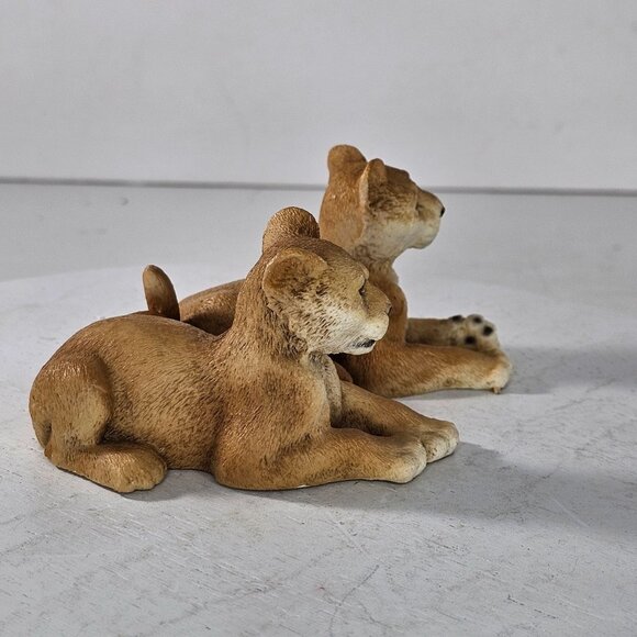 Castagna Italy Lion Cubs Figurine Sculpture Resin 1988 Vintage Realistic Figures - Picture 5 of 8